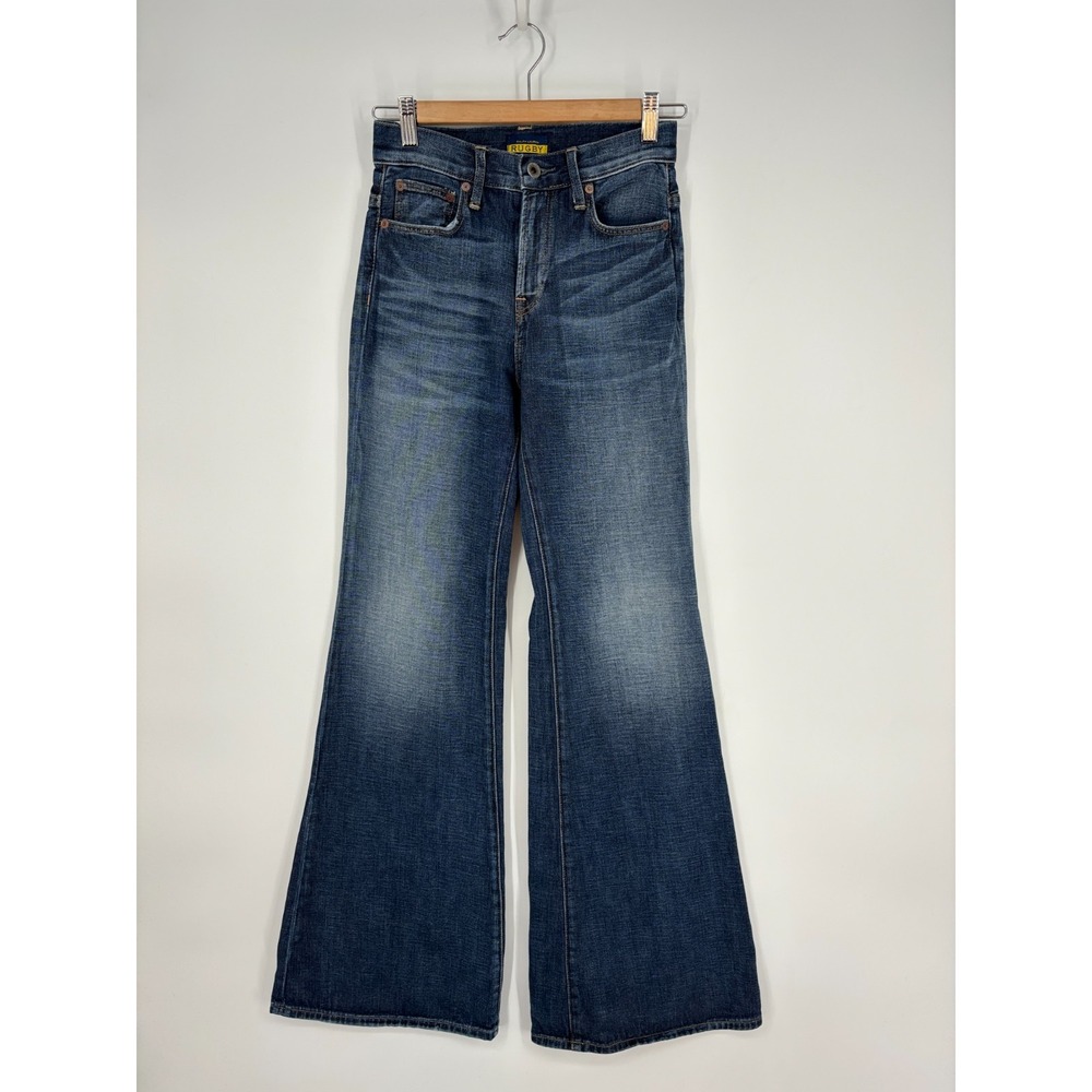 Ralph Lauren Rugby Jeans Womens Blue 25 Flare 100% Cotton Dark 33" Inseam